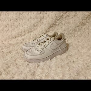Boys White Nike Air Force 1s Size 12C